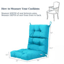 Tufted High Back Patio Chair Cushion with Ties - Turquoise