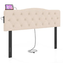 Tufted Upholstered Head Board for Queen and Full Size Bed with 2 AC Outlets
