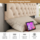 Tufted Upholstered Head Board for Queen and Full Size Bed with 2 AC Outlets