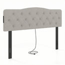 Tufted Upholstered Head Board for Queen and Full Size Bed with 2 AC Outlets