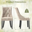 Tufted Wingback Upholstered Dining Chairs Set of 2-Light Brown
