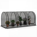 Tunnel Crop Cage Large Portable Plant Protection Tent with 3 Roll-up Zippered Doors