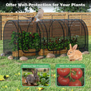 Tunnel Crop Cage Large Portable Plant Protection Tent with 3 Roll-up Zippered Doors
