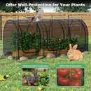Tunnel Crop Cage Large Portable Plant Protection Tent with 3 Roll-up Zippered Doors
