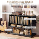 Turntable Stand with Charging Station & Vinyl Storage