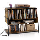Turntable Stand with Charging Station & Vinyl Storage