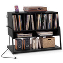 Turntable Stand with Charging Station & Vinyl Storage