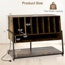 Turntable Stand with Charging Station & Vinyl Storage