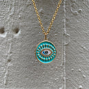 Turquoise Eye Necklace in Gold | Fair Trade Handmade in Guatemala