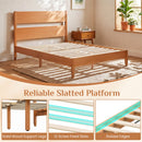 Full Bed Frame with Headboard and Solid Wood Legs