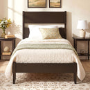 Twin Bed Frame with Headboard and Solid Wood Legs