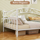 Twin Size Metal Daybed Frame with Headboard for Bedroom