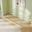 Twin Size Metal Daybed Frame with Headboard for Bedroom
