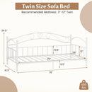 Twin Size Metal Daybed Frame with Headboard for Bedroom
