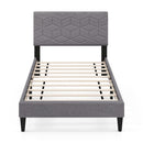 Twin/Full/Queen Size Bed Frame Modern Platform Bed with Linen Fabric Upholstered Headboard