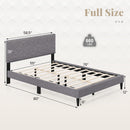 Twin/Full/Queen Size Bed Frame Modern Platform Bed with Linen Fabric Upholstered Headboard