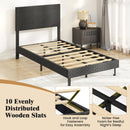Twin/Full/Queen Size Velvet Bed Frame Upholstered Platform Bed with Chevron Headboard Gray