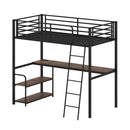 Twin Loft Bed with Desk and Shelves for Kids and Adults
