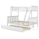 3-in-1 Twin Over Full Bunk Bed with Trundle and Ladder