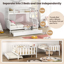 3-in-1 Twin Over Full Bunk Bed with Trundle and Ladder