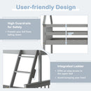 Twin Over Full House Bunk Bed with Ladder and Guardrails