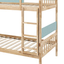 Twin Over Twin Bunk Bed with Ladder and Full-length Guardrails
