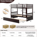 Twin Over Twin Bunk Bed with Pull-out Trundle and Ladder