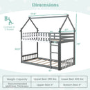 Twin Over Twin Bunk Bed with Fence and Ladder for Kids