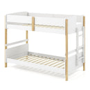 Twin Over Twin Bunk Bed with Convertible Design and Ladder
