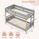 Twin Over Twin Bunk Bed with Convertible Design and Ladder