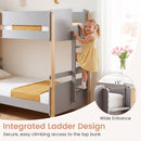 Twin Over Twin Bunk Bed with Convertible Design and Ladder