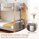 Twin Over Twin Bunk Bed with Convertible Design and Ladder