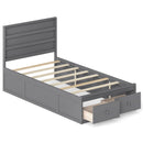 Twin Size Bed Frame with Storage Drawers and Headboard