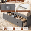Twin Size Bed Frame with Storage Drawers and Headboard