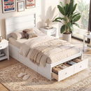 Twin Size Bed Frame with Storage Drawers and Headboard