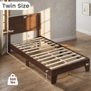 Twin Platform Bed Frame with Headboard - No Box Spring Needed