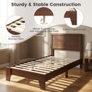 Twin Platform Bed Frame with Headboard - No Box Spring Needed