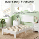 Twin Platform Bed Frame with Headboard - No Box Spring Needed
