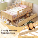 Full Size Bed Frame with Storage Drawers - Natural Pine