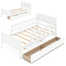 Full Size Platform Bed Frame with Detachable Guardrails