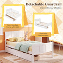 Full Size Platform Bed Frame with Detachable Guardrails