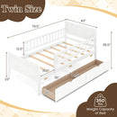 Full Size Platform Bed Frame with Detachable Guardrails