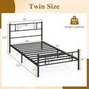 Twin Metal Bed Frame with Headboard and Footboard