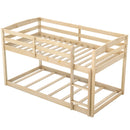 Twin Size Bunk Bed with High Guardrails and Integrated Ladder