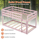 Twin Size Bunk Bed with High Guardrails and Integrated Ladder-Pink