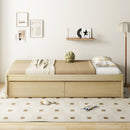 Twin Size Captain Bed with 2 Drawers and Slats Support