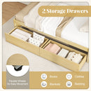 Twin Size Captain Bed with 2 Drawers and Slats Support