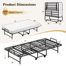 Twin Size Folding Bed with 5-Inch Mattress Rollaway Guest Bed with Memory Foam Mattress