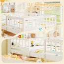 Twin Size House Bed Kids Montessori Bed with House-Shaped Storage Headboard-White