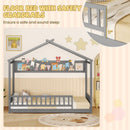 Twin Size House Bed with Storage Shelf and Headboard